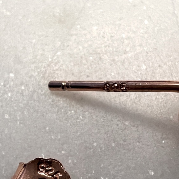 Rose GP/Sterling Silver Cz Cross Post Earrings - Picture 10 of 16